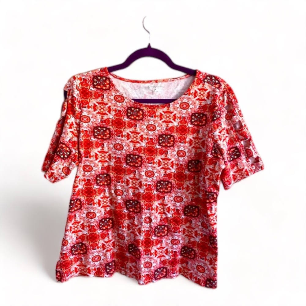 Kim Rogers Red Top with Cold Shoulder - M